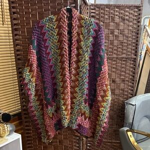Nostalgia Pink and Brown Knit Sweater